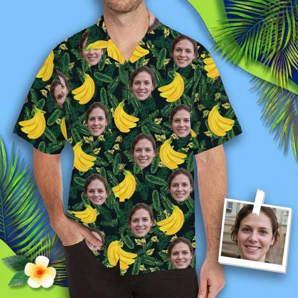 Custom Made Hawaiian Shirts with Face Banana Green Unique Design for Birthday Party Gift