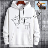 Custom Portrait Outline Shirt, Line Art Photo Shirt For Male, Custom Men's All Over Print Hoodie, Photo Outline Outfit For Father And Son