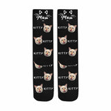 Custom Socks Face Socks & Name with Cat Faces Personalized Socks Face Socks for Grandfather