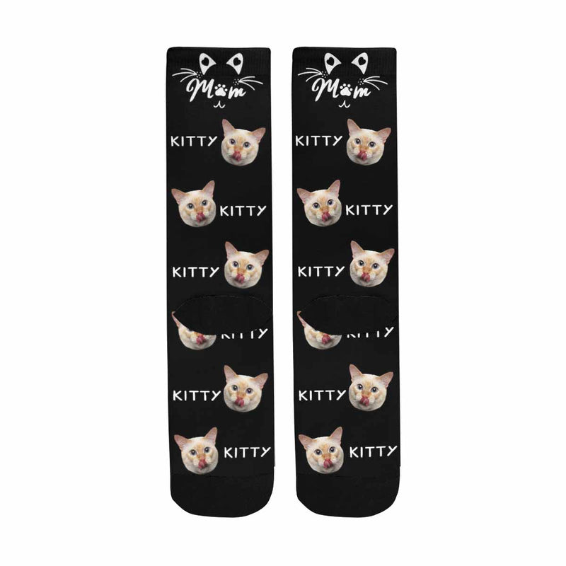 Custom Socks Face Socks & Name with Cat Faces Personalized Socks Face Socks for Grandfather