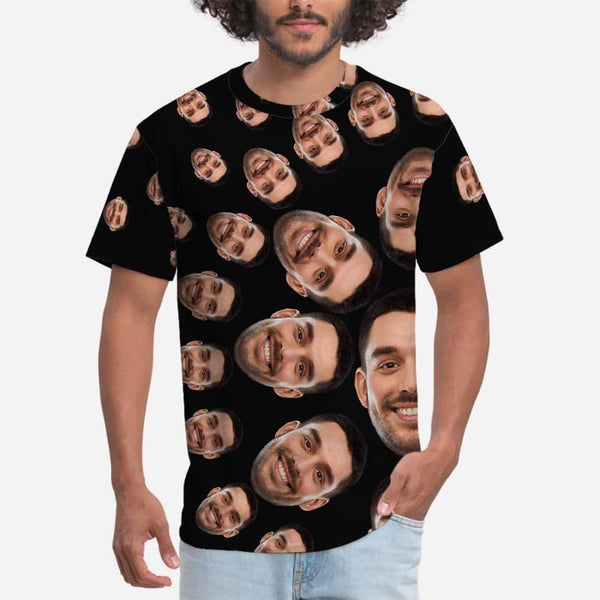 Shirts with Personalized Pictures Circle Face Unique Design Vacation Birthday Party Gift for Husband or Boyfriend