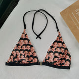 Custom Boyfriend Husband Face Sexy Halter Bikini Swimsuit for Women