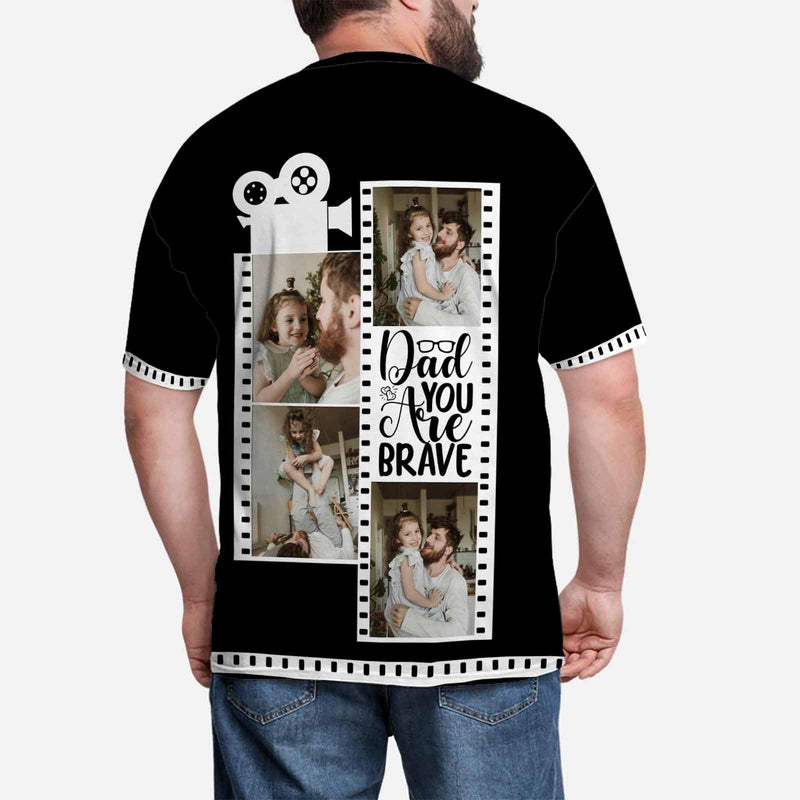 Custom T Shirt with Photo Dad Are Brave Add Your Own Custom Photo Personalized Image Made for You Custom T-shirt