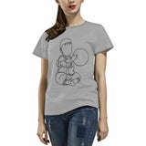 Custom Portrait Outline Shirt, Line Art Photo Shirt For Female, Custom Women's All Over Print T-shirt, Photo Outline Outfit For Kid