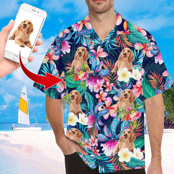 Custom Face Hawaiian Shirt Funny Photo Hawaiian Shirt for Husband Personalized Hawaiian Shirt Photo Tropical Aloha Shirt For Men