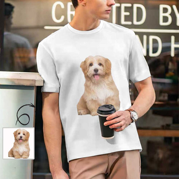 Custom Shirts with Personalized Pictures Cute Dog Face Classic Put Your Dog on A Shirt for Men's T-shirt