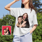 Custom Photo Happy Couple Women's T-shirt