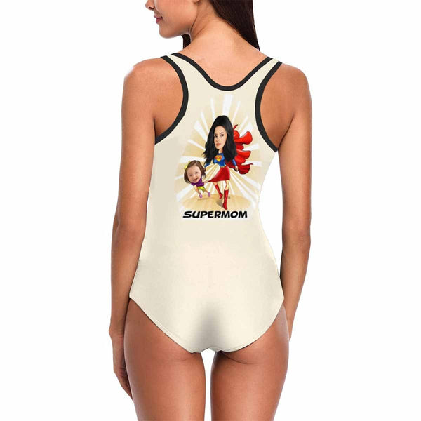 Custom Face Super Mom Women's One Piece Swimsuit