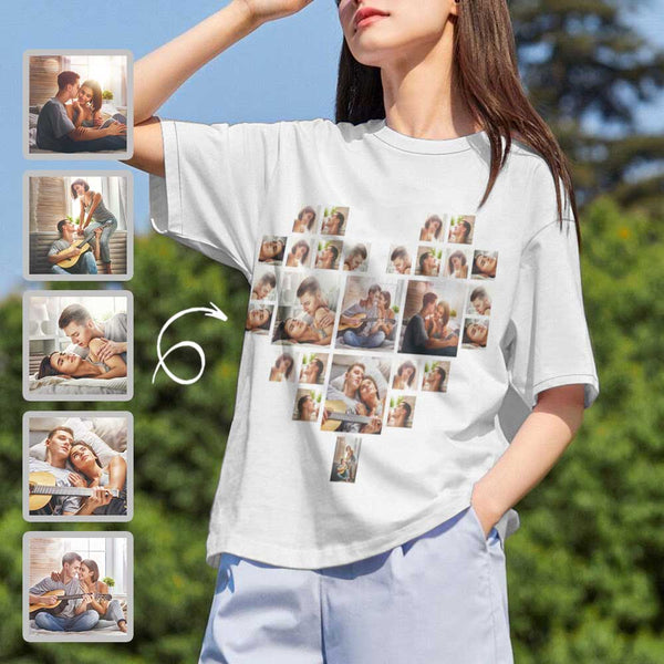 Custom Photo Heart Photo Women's All Over Print T-shirt