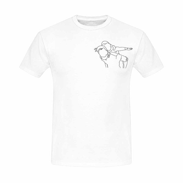 Custom Portrait Outline Shirt, Line Art Photo Shirt For Men Birthday Gift