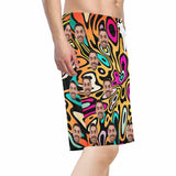 Custom Father Face Cool Design Men's Beach Shorts