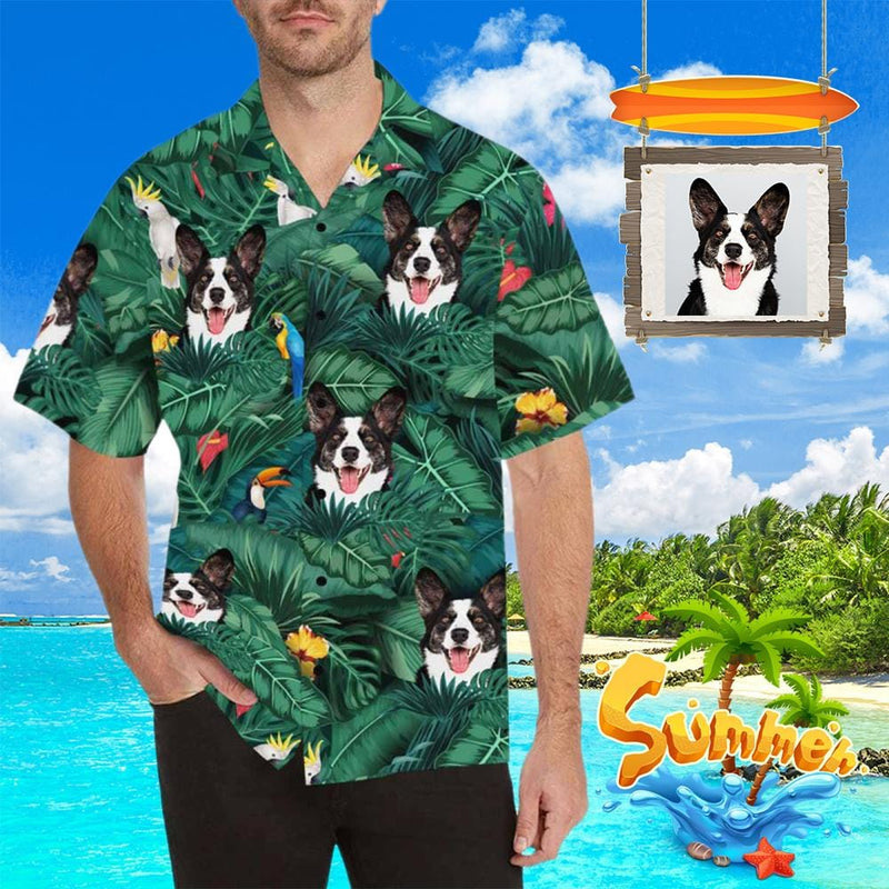 Custom Print Hawaiian Shirt with Face My Pet Design Your Own Unique Gift for Boyfriend/Husband