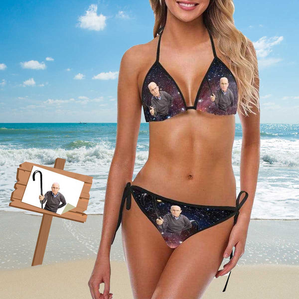 Custom Photo Bikini Galaxy Nebula Personalized Swimsuit Honeymoons For Her