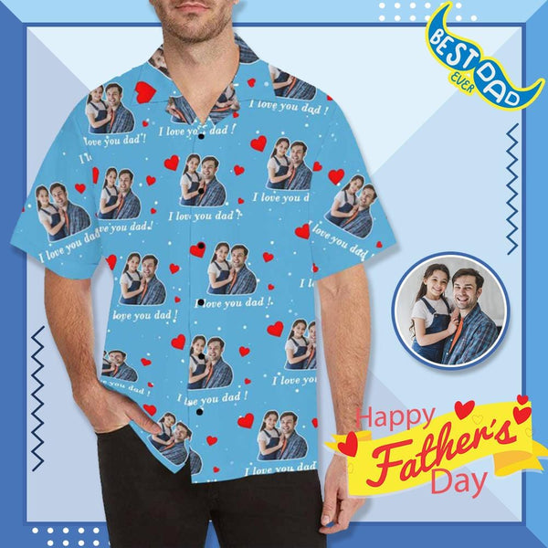 Custom Image Hawaiian Shirt with Photo Dad&Me Design Your Own Hawaiian Shirt for Husband/Boyfriend