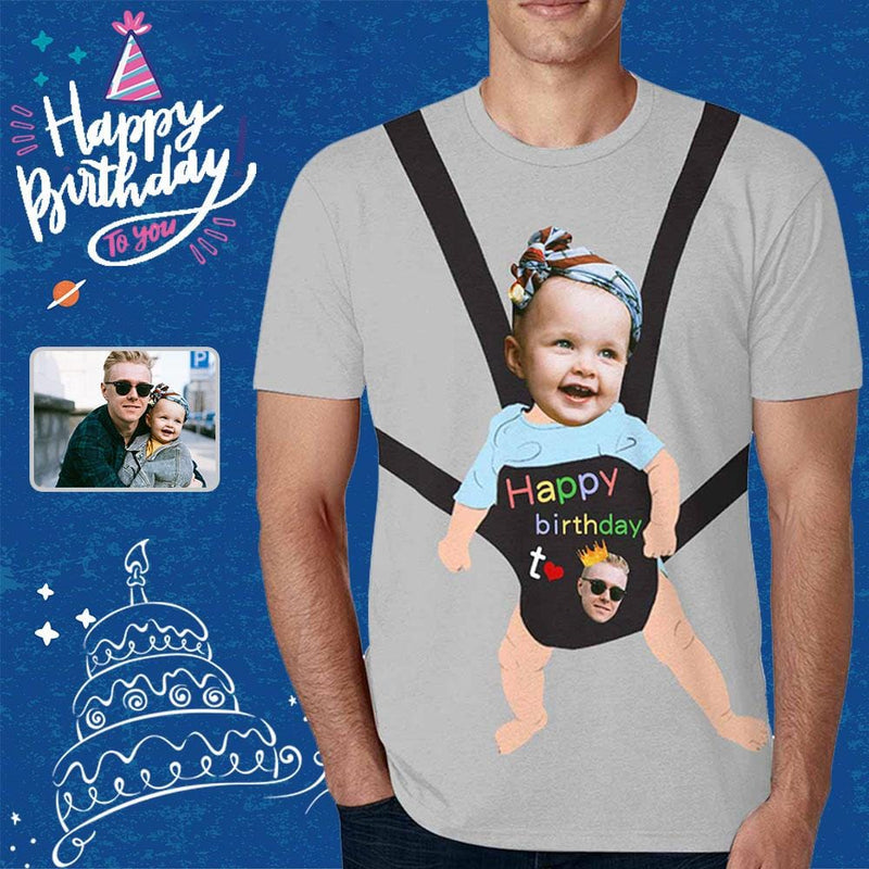 Custom Face Shirt  Dad's Birthday Men's Print T-shirt Put Your Face on Shirt Personalized Shirt for Gift