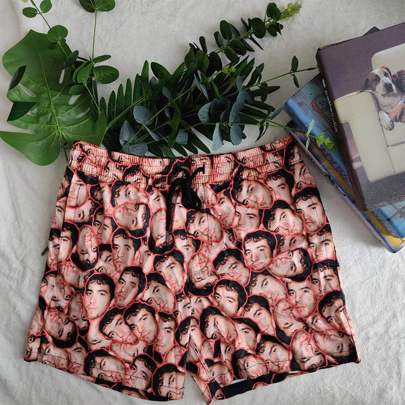 Custom Face Simple All You Men's Quick Dry Swim Shorts, Personalized Funny Swim Trunks