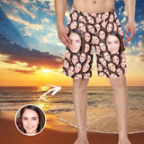 Custom Face Smash Seamless Personalized Photo Men's Elastic Beach Short