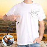 Custom Portrait Outline Shirt, Line Art Photo Shirt For Men Birthday Gift