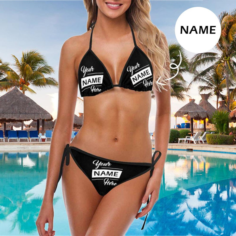 Custom Name Your Baby Here Personalized Women's Bikini Swimsuit Gift For Her