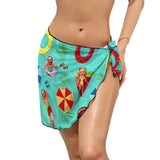 Custom Couple Face Surf Swim Bikini Cover Up Dress Personalised Short Sarongs Beach Wrap