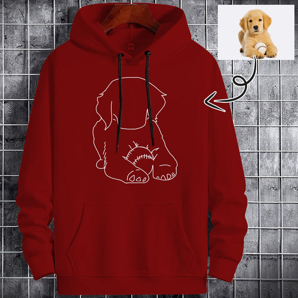 Custom Portrait Outline Shirt, Line Art Photo Shirt For Male, Custom Men's All Over Print Hoodie, Photo Outline Outfit For Pet