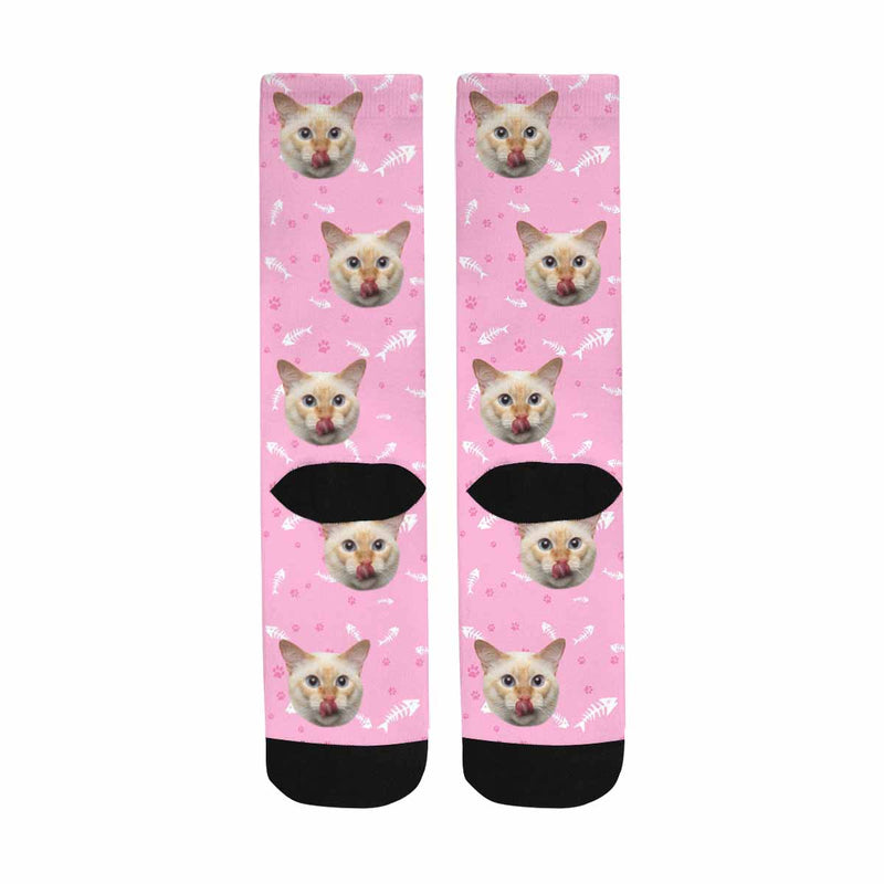 Custom Socks Face Socks with Cat Faces Personalized Socks Face on Socks Birthday Gifts for Dad