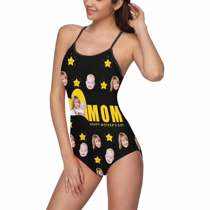 Custom Face Stars Women's Slip One Piece Swimsuit