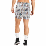 Custom Photo Happy Family Time Enjoy Men's Quick Dry Swim Shorts, Personalized Funny Swim Trunks