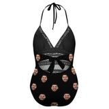 #Plus Size Swimsuit-Custom Boyfriend Face Swimsuits Personalized Women's New Strap One Piece Bathing Suit For Her