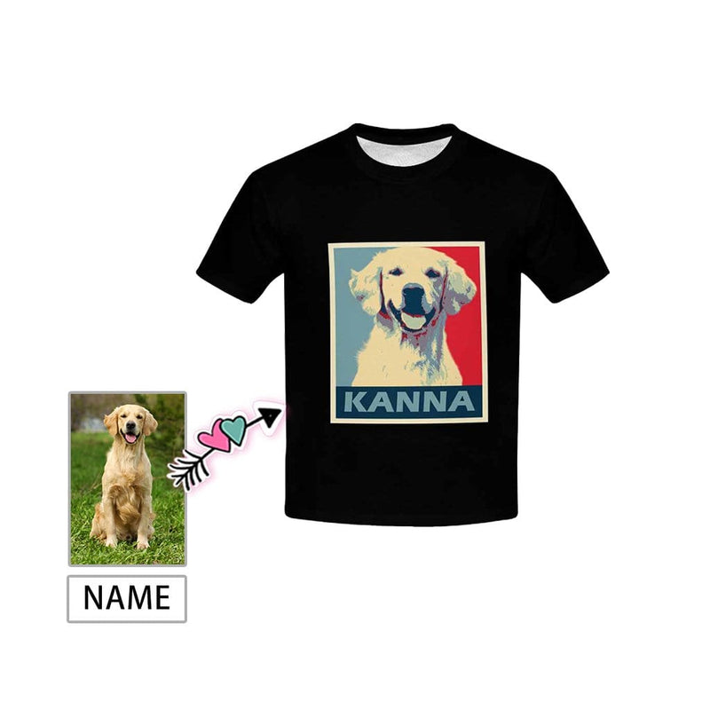 Custom Photo&Name My Pets Kid's All Over Print T-shirt