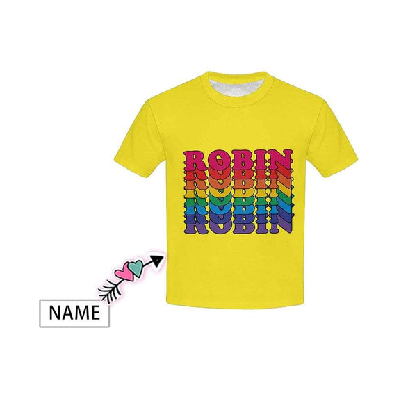 Custom Name Colorful Kid's All Over Print T-shirt