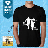 Custom Photo My Dad My Hero T-shirt for Him Put Your Face on Tshirt with Custom Image Birthday Gift