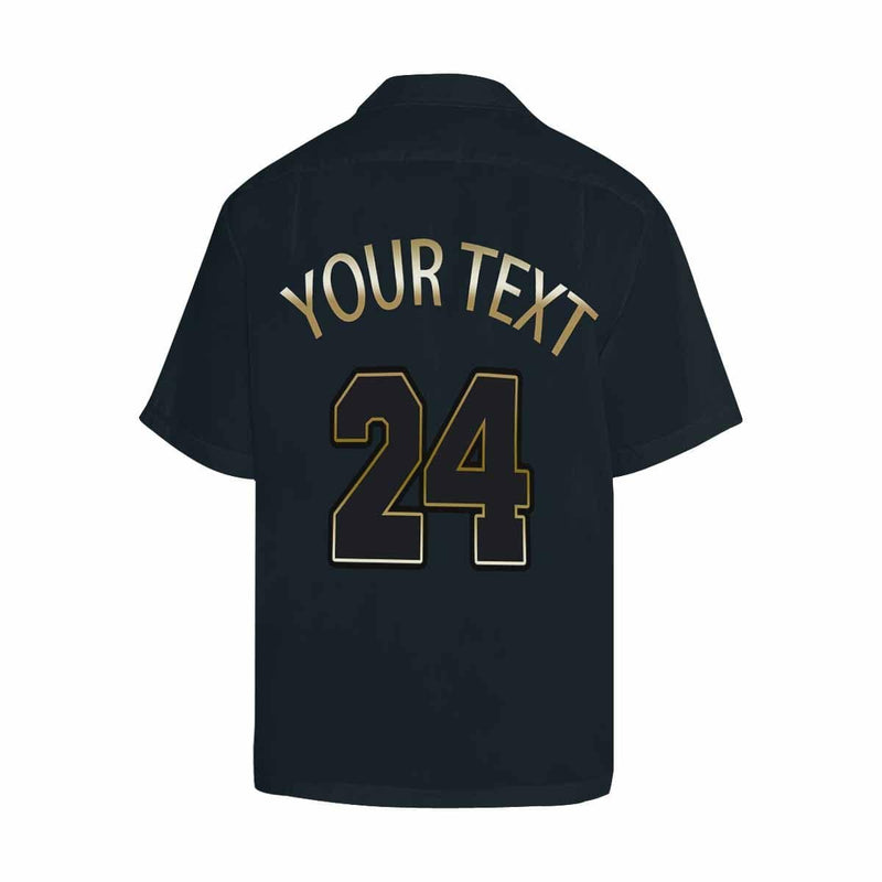 Design Your Own Hawaiian Shirt with Text&Number Team Shirts Black Create Your Own Hawaiian Shirt