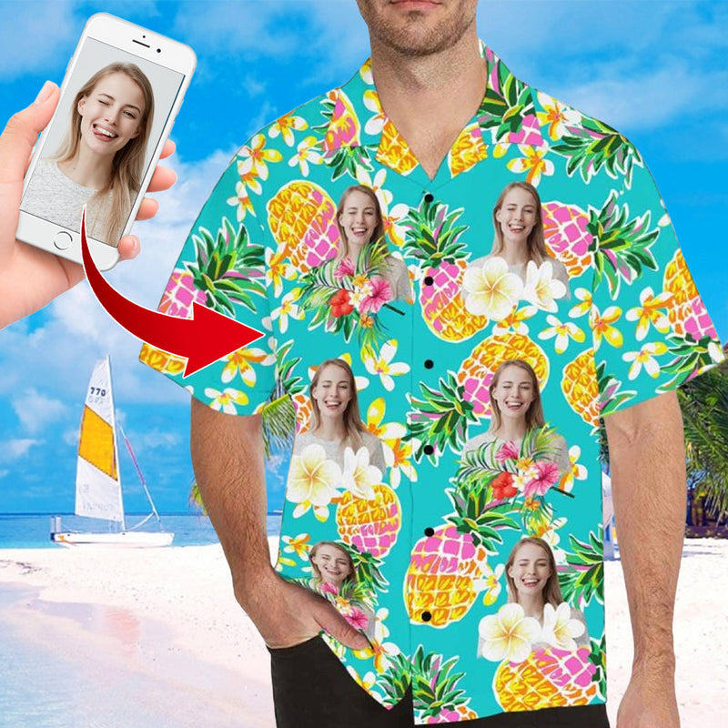 Custom Face Hawaiian Shirt Funny Photo Hawaiian Shirt for Husband Personalized Hawaiian Shirt Photo Tropical Aloha Shirt For Men