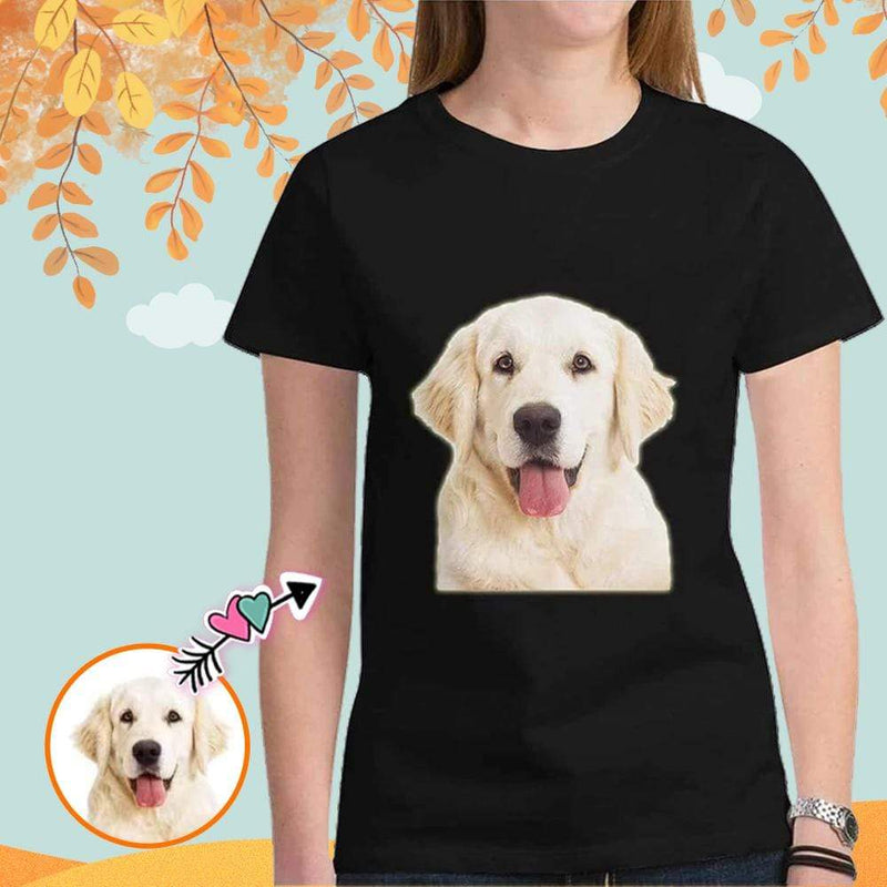 Custom Dog Face Black Classic Women's T-shirt