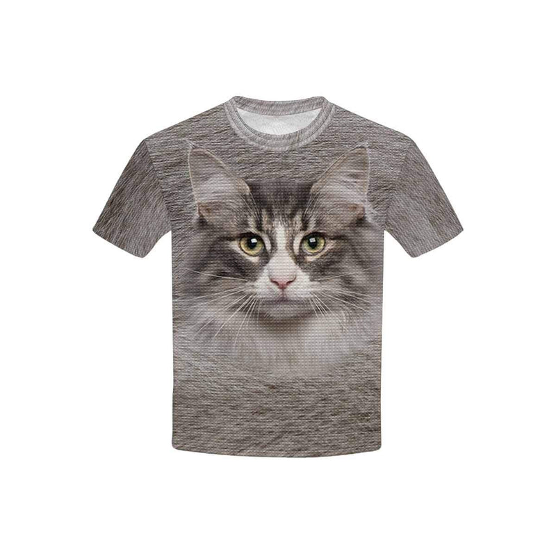 Custom Photo Cute Cat Face Kid's All Over Print T-shirt