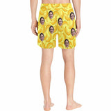 Custom Face Banana Quick-Dry Swim Trunks Men's Bathing Suit