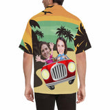 Custom Face Cartoon Car Men's All Over Print Hawaiian Shirt