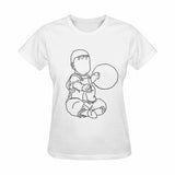 Custom Portrait Outline Shirt, Line Art Photo Shirt For Female, Custom Women's All Over Print T-shirt, Photo Outline Outfit For Kid