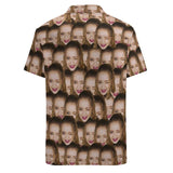 Custom Face Boyfriend Casual Shirt Men Front Pocket Shortsleeve Beach Pocket Hawaiian Shirt Personalized Design Shirt Gift