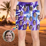 Custom Face Gorgeous Men's Quick Dry Swim Shorts, Personalized Funny Swim Trunks