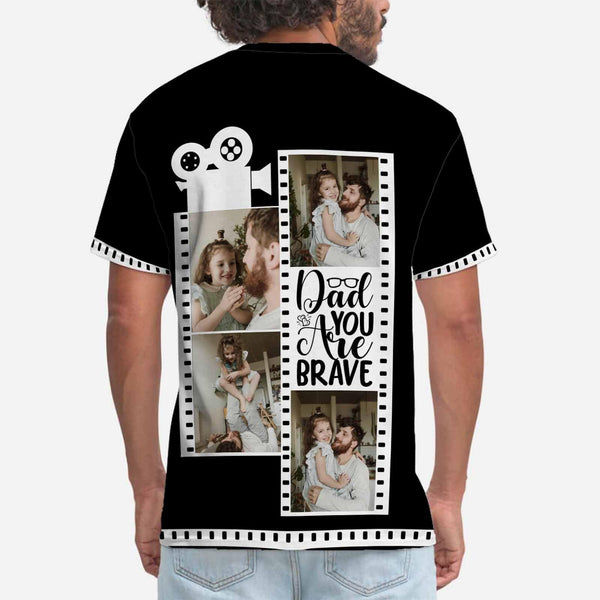 Custom T Shirt with Photo Dad Are Brave Add Your Own Custom Photo Personalized Image Made for You Custom T-shirt