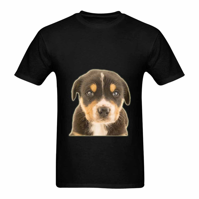 Custom Dog Face Black Classic Men's T-shirt Made Personalzied Shirt for Pet Lover Dog Picture Shirt