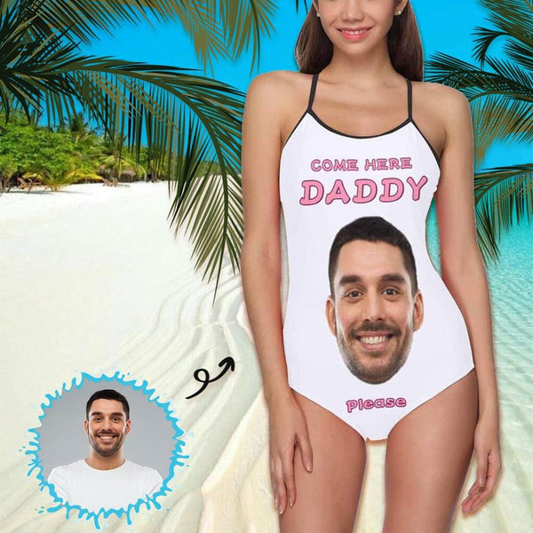 Custom Face Come Here Daddy Women's Slip One Piece Swimsuit