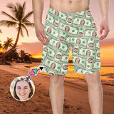 Custom Face Money Personalized Photo Men's Elastic Beach Short