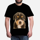 Custom Dog Face Black Classic Men's T-shirt Made Personalzied Shirt for Pet Lover Dog Picture Shirt