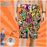 Custom Father Face Cool Design Men's Beach Shorts