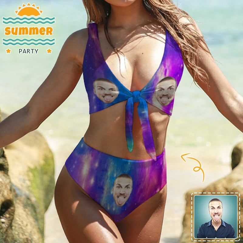 Custom Face Rendering Bikini Personalized Women's Swimsuit Chest Strap Bathing Suit