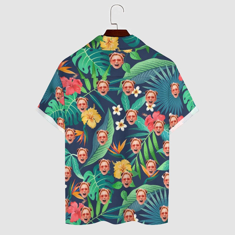 Custom Face Plant Camp Collar Hawaiian Shirt Personalized Men Photo Tropical Aloha Shirt