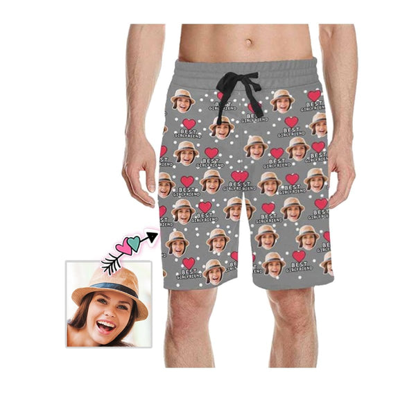 Custom Face Best Girlfriend Men's All Over Print Casual Shorts